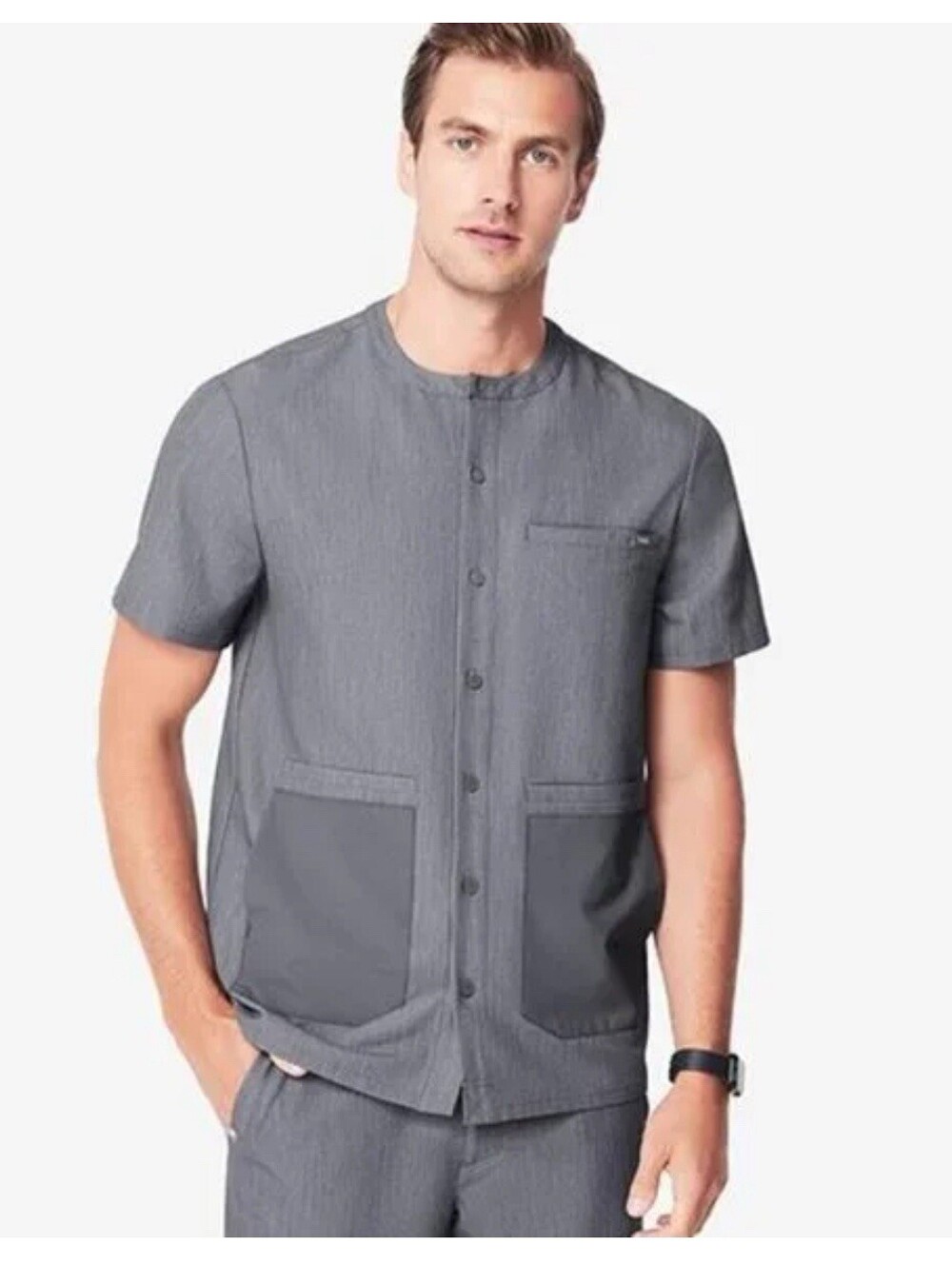 RARE FIGS Dekar XS Men’s Button-Down Front Grey M20SW1008